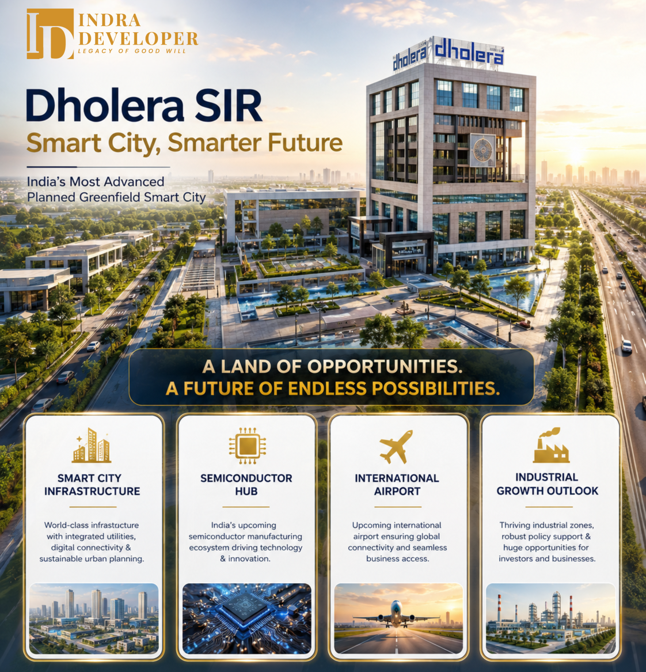 Dholera SIR infrastructure highlights - roads, utilities, and industrial zones