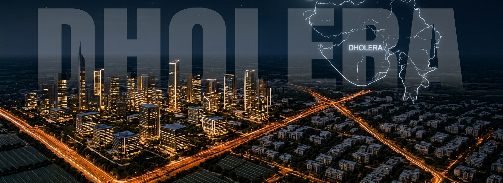 Dholera Smart City aerial view - DMIC greenfield industrial region
