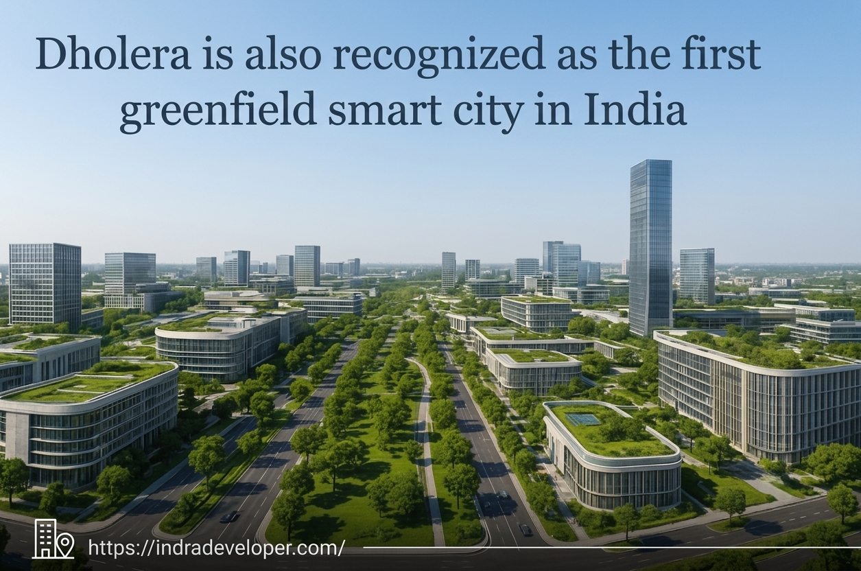 Aerial concept view of Dholera Special Investment Region industrial zones and smart city infrastructure in Gujarat